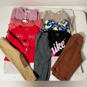 Girls Lot Sz 2/3T Lot‎ Of 9 Pants And Tops Mixed Brands Casual Everyday